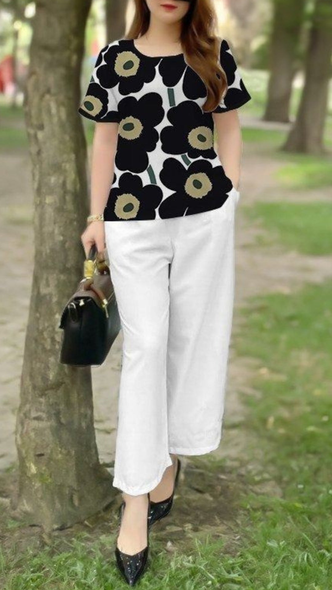 Bold Black Floral Co-ord Set – Effortless Style in One Look