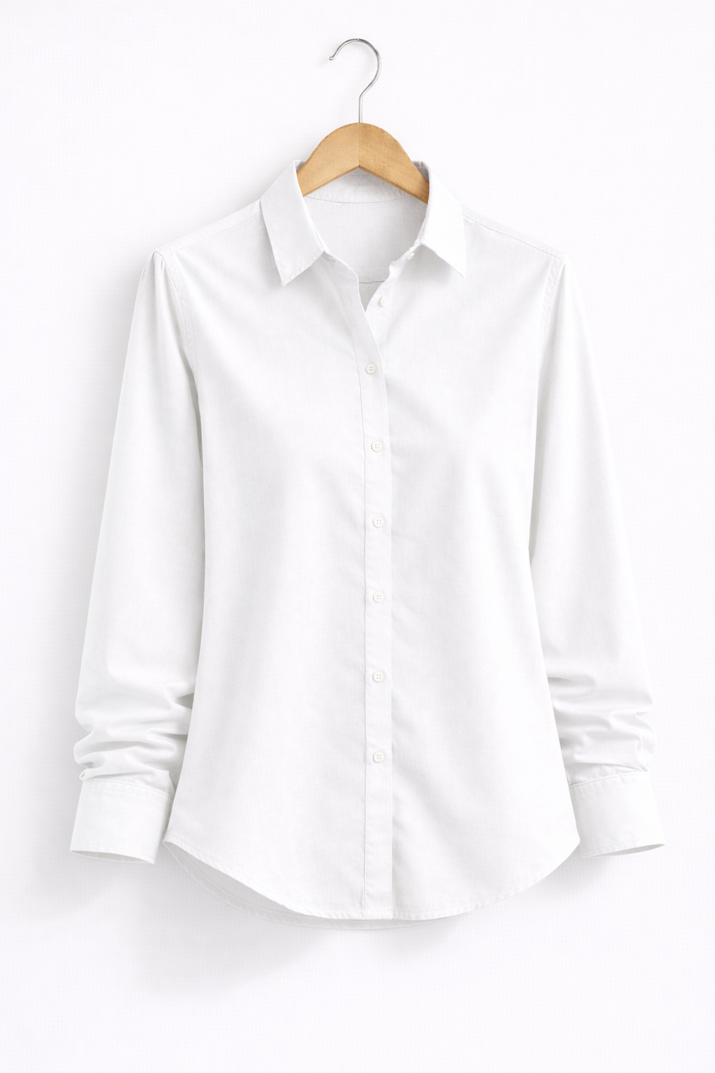Women’s Solid White Rayon Shirt