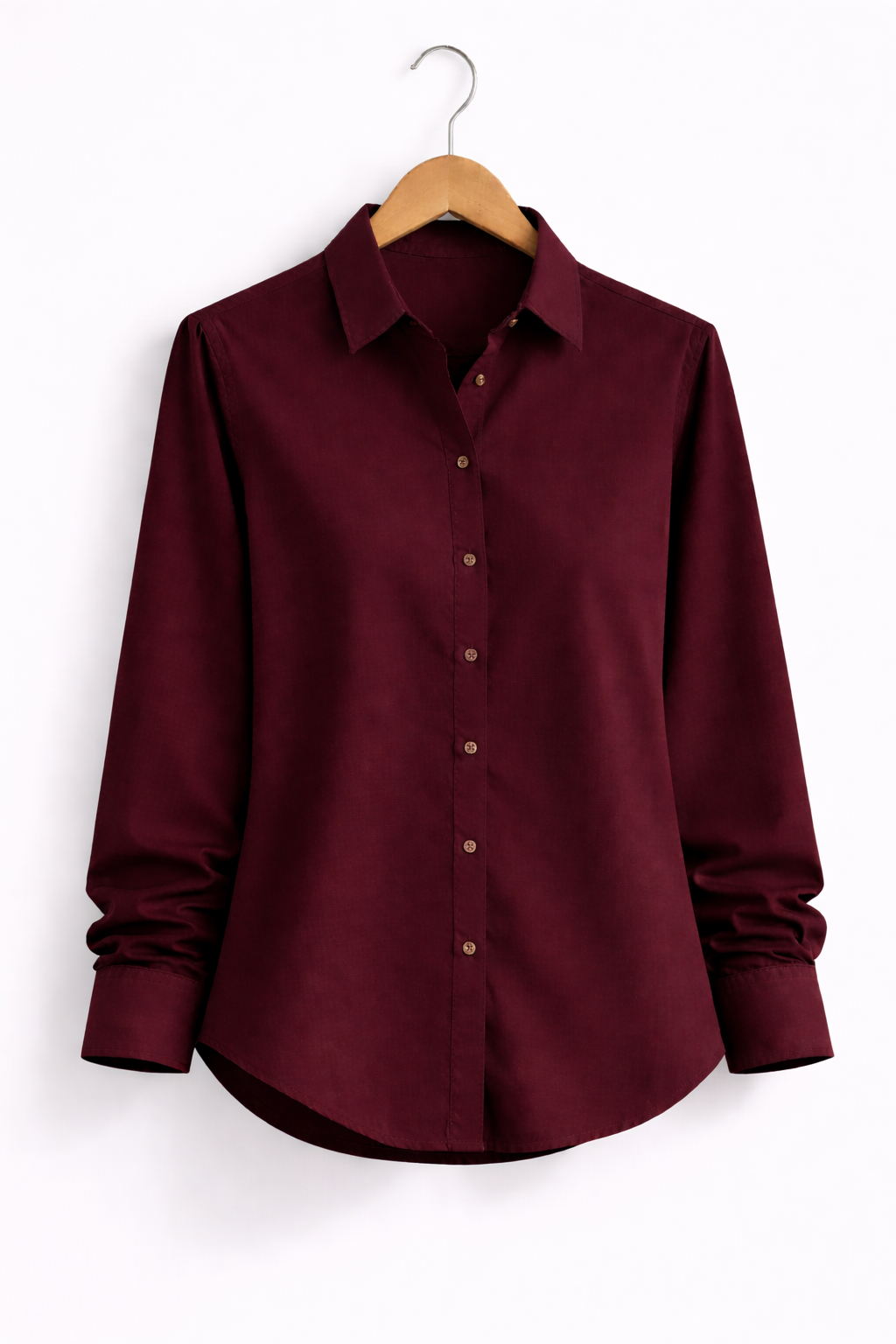 Women’s Solid Maroon Rayon Shirt