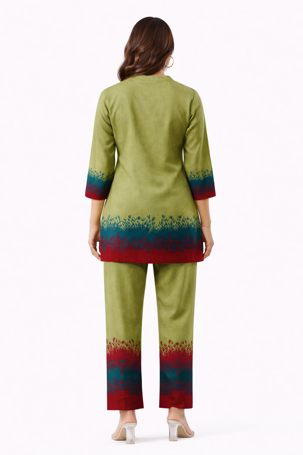 Green Floral Printed Co-Ord Set for Women