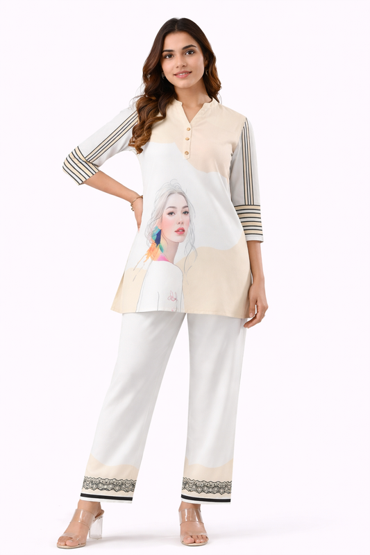 Artistic Girl Printed Co-Ord Set for Women