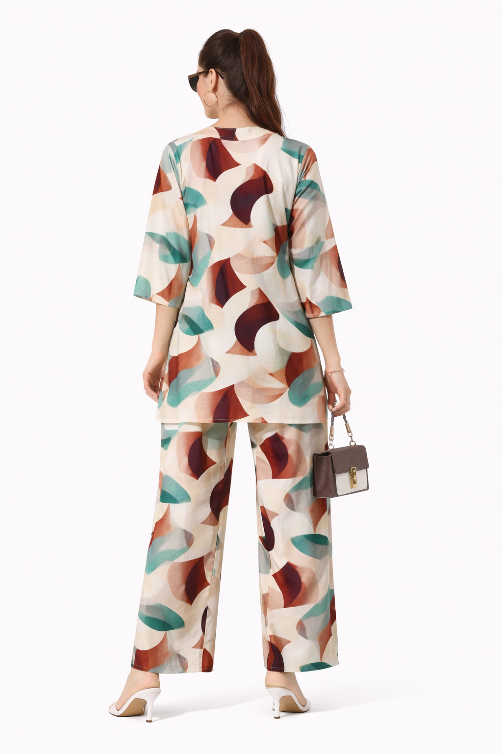 Abstract Multicolor Printed Co-Ord Set for Women