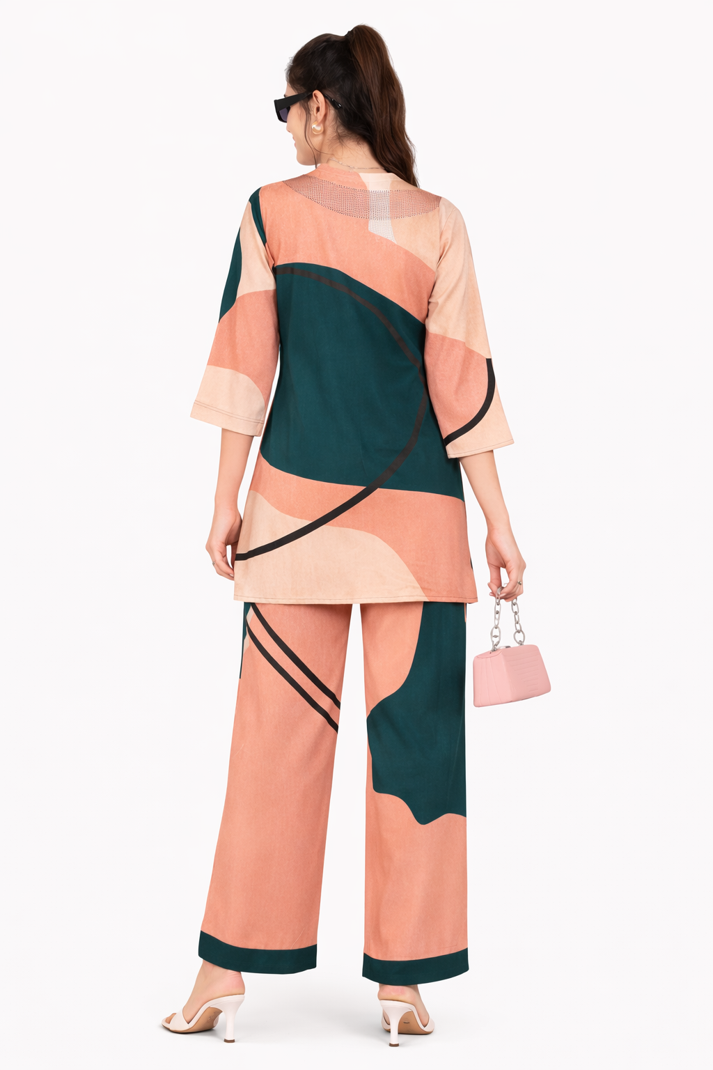 Abstract Color Block Printed Co-Ord Set for Women