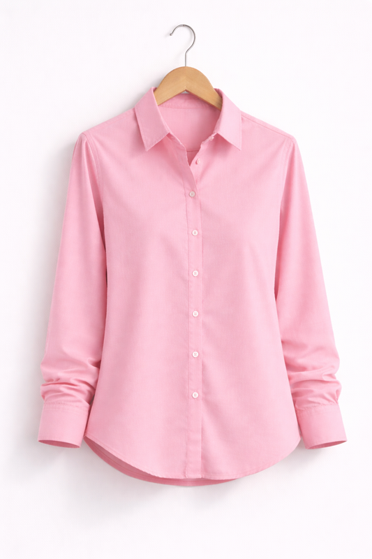 Women’s Solid Baby Pink Rayon Shirt