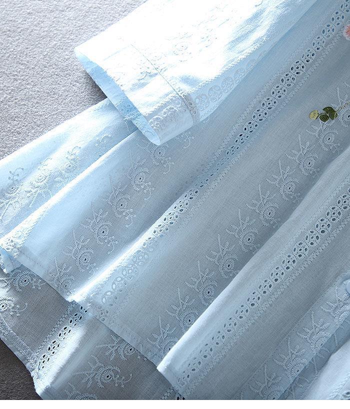 Step Out in Style with Our Charming Sky Blue Embroidery Tunic