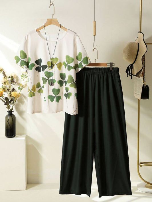 Elevate Your Style – Artistic Leaf Pattern Co-Ord