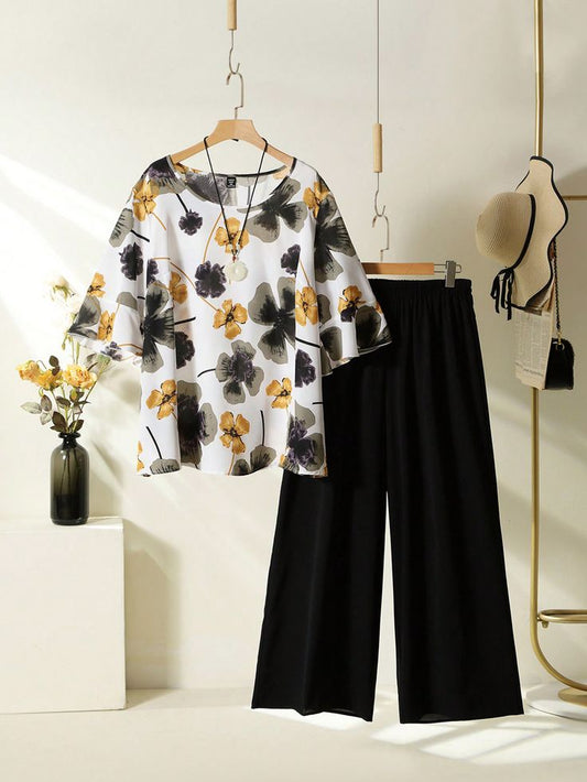 Nature-Inspired Print Co-Ord Set – Chic & Unique