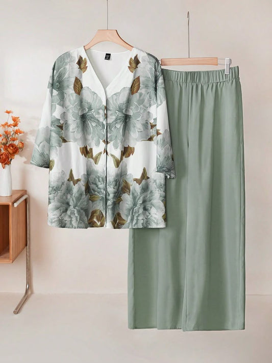 Bloom in Style – Classy Floral Two-Piece Set