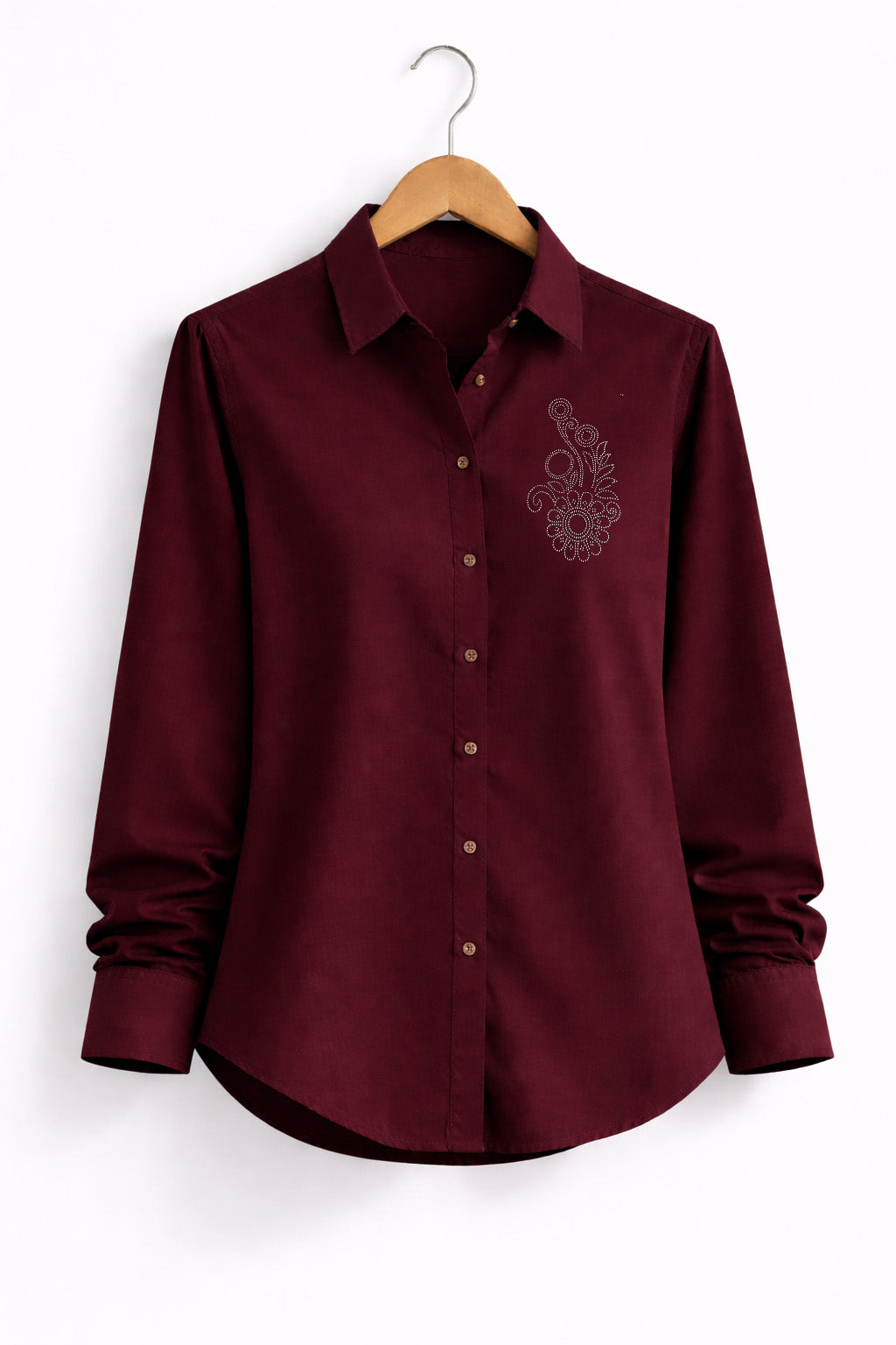 Women’s Rayon Cotton Shirt with Jarkan Diamond Floral Motif