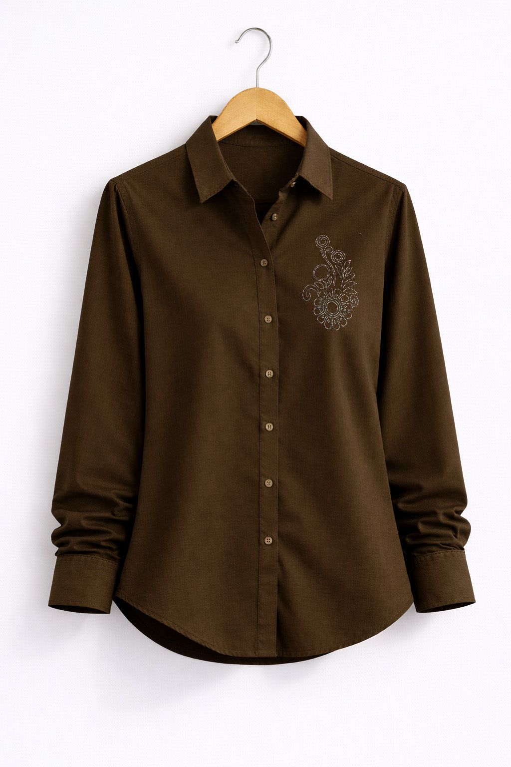 Women’s Rayon Cotton Shirt with Jarkan Diamond Floral Motif