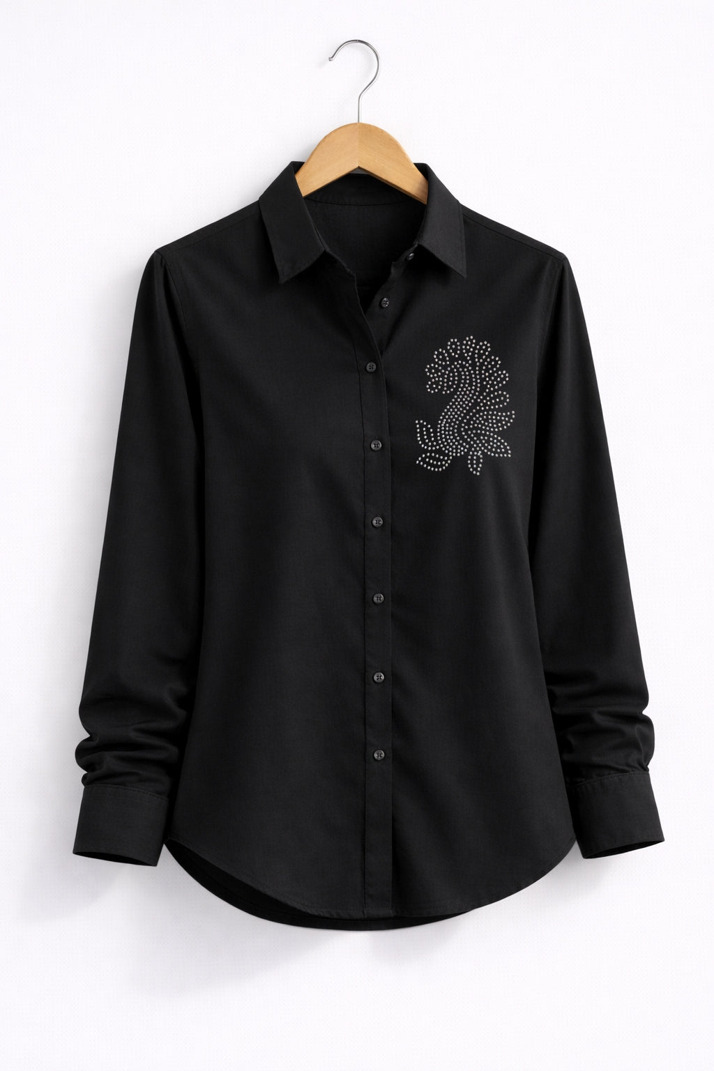 Women’s Rayon Cotton Shirt with Jarkan Diamond Peacock Motif