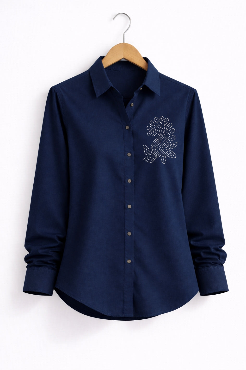Women’s Rayon Cotton Shirt with Jarkan Diamond Peacock Motif