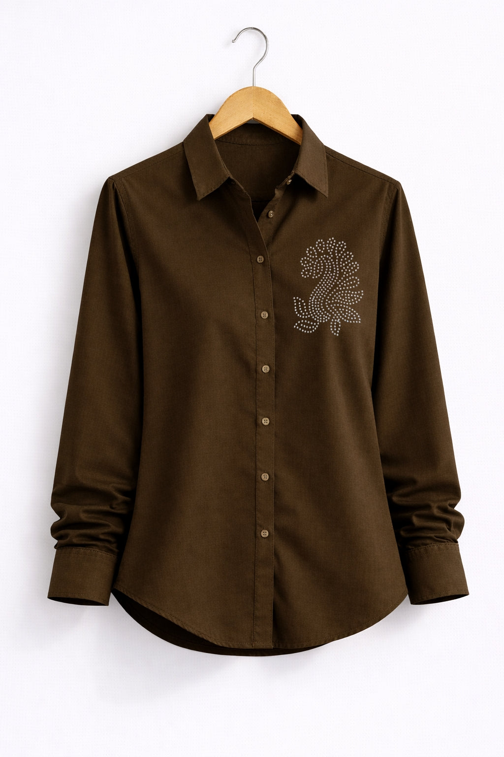 Women’s Rayon Cotton Shirt with Jarkan Diamond Peacock Motif