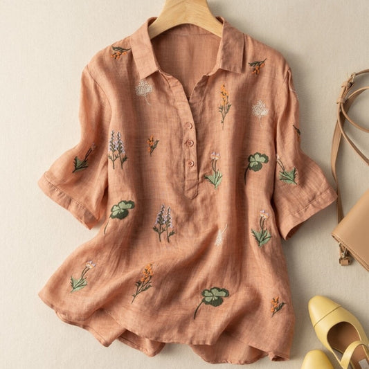 Radiant in Peach: A Tunic with Unique Embroidery Charm