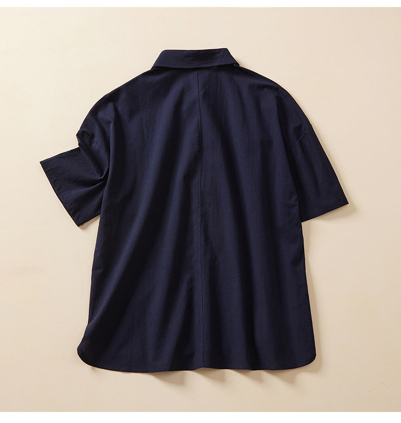 Elevate Your Style with the Women's Navy Blue Embroidery Top Tunic