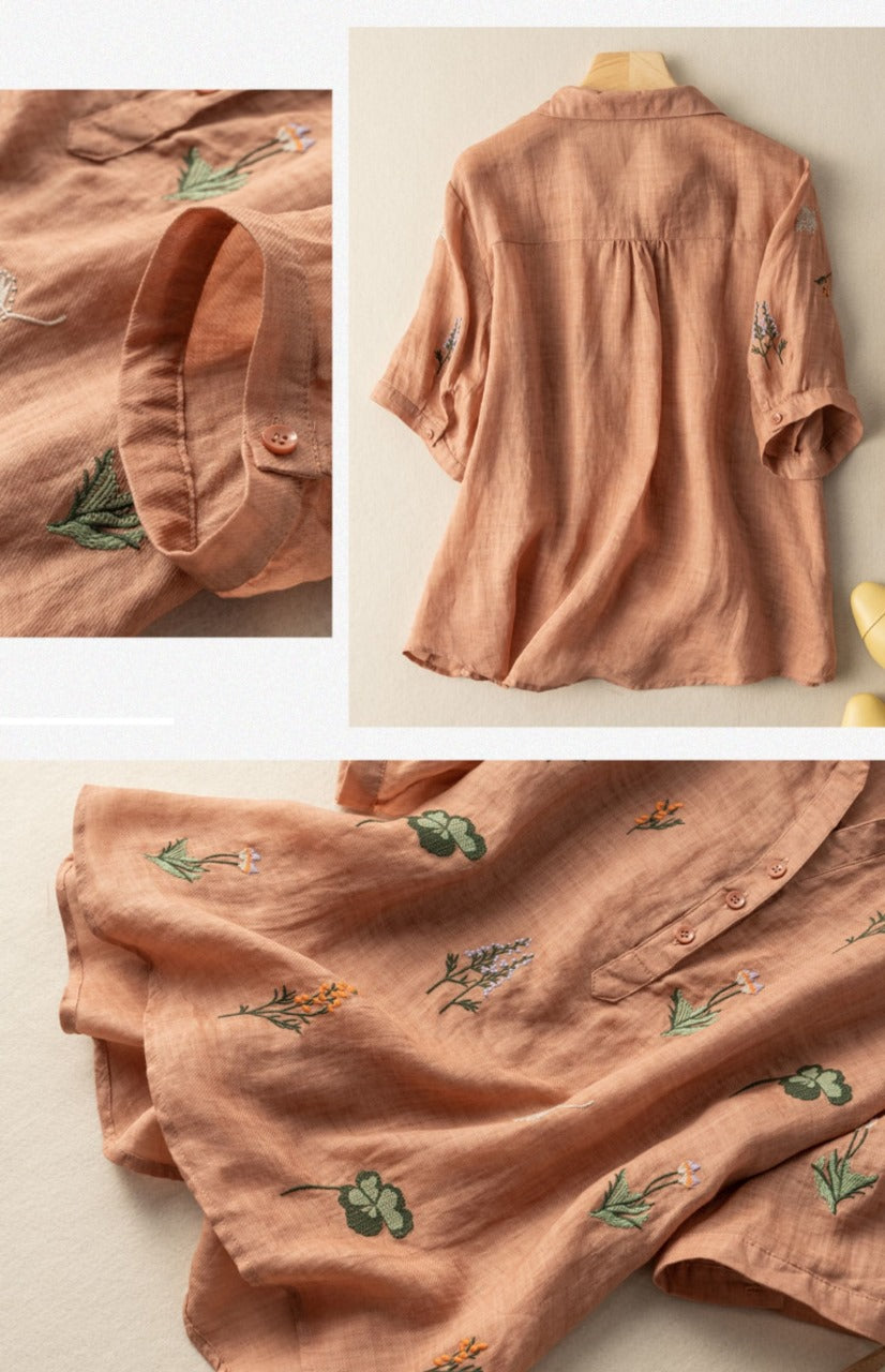 Radiant in Peach: A Tunic with Unique Embroidery Charm