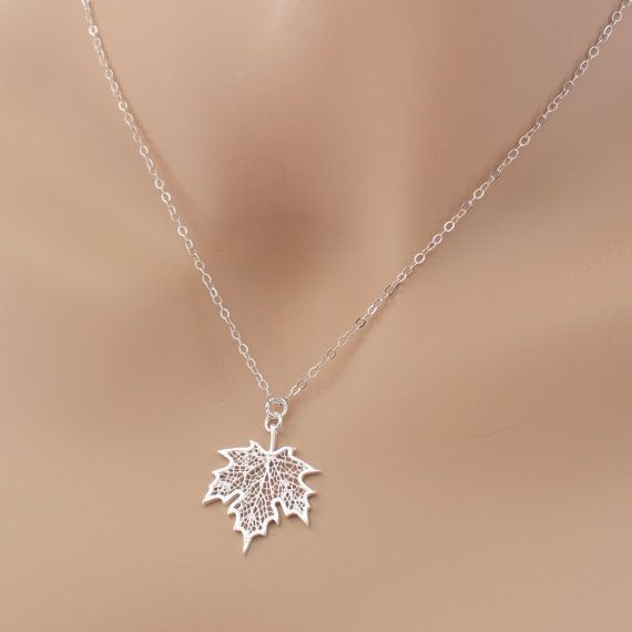 Elegant Silver Maple Leaf Pendant Necklace